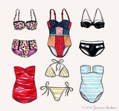 236x220 Colorful Watercolor Art Print Fashion High Waisted Swimsuit Swim