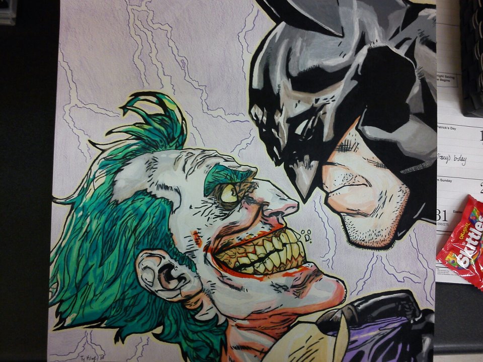 960x720 Batman Vs Joker Colored Pencil Drawing By Tyklug2013