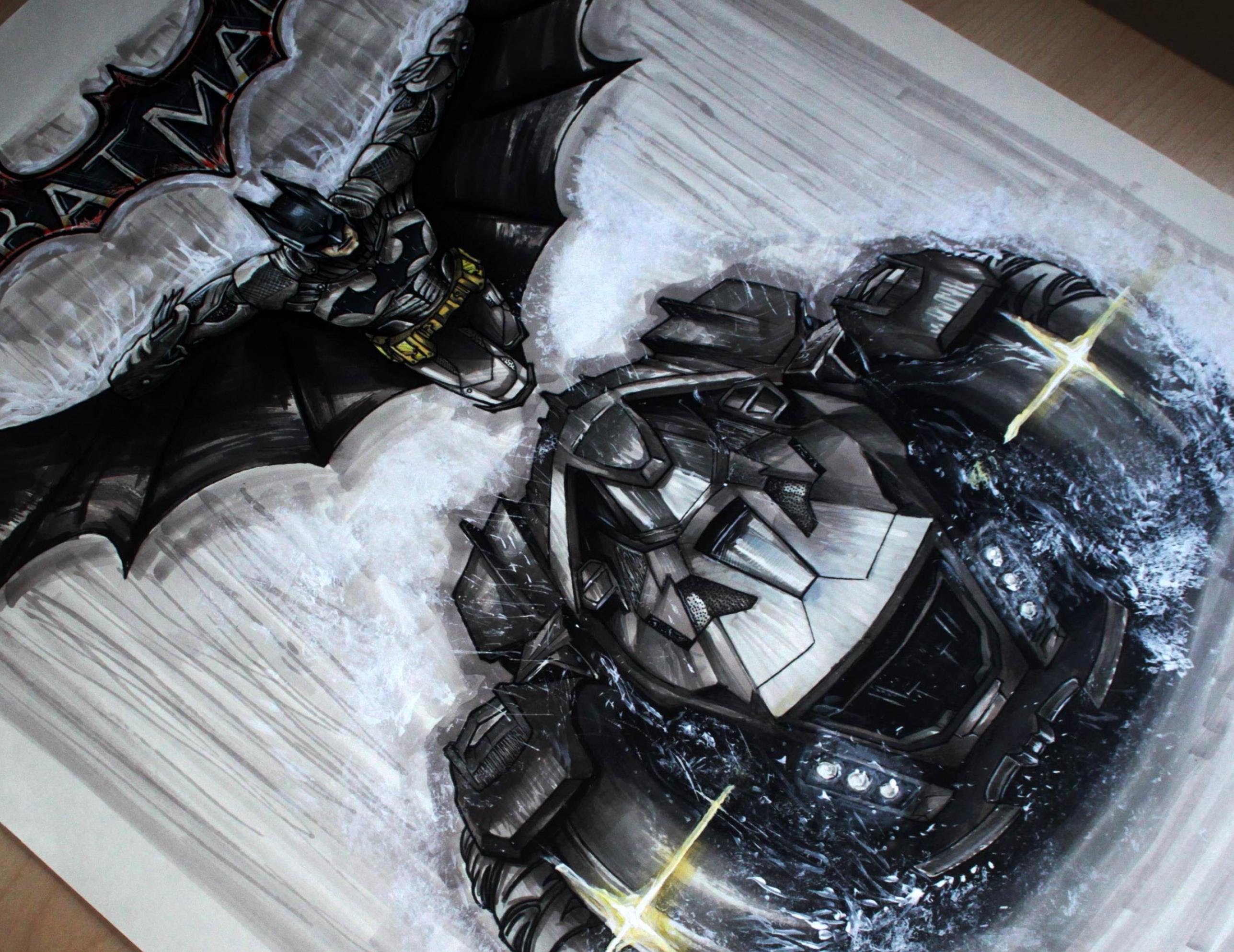 2575x1987 Batman Arkham Knight Artworkdrawing [Fan Art Timelapse] By Fast