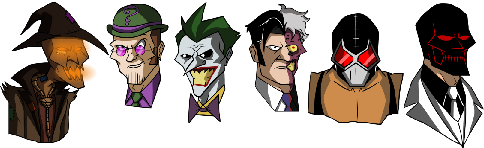 1613x495 Batman Villains In My Own Cartoon Style By Glenorsven