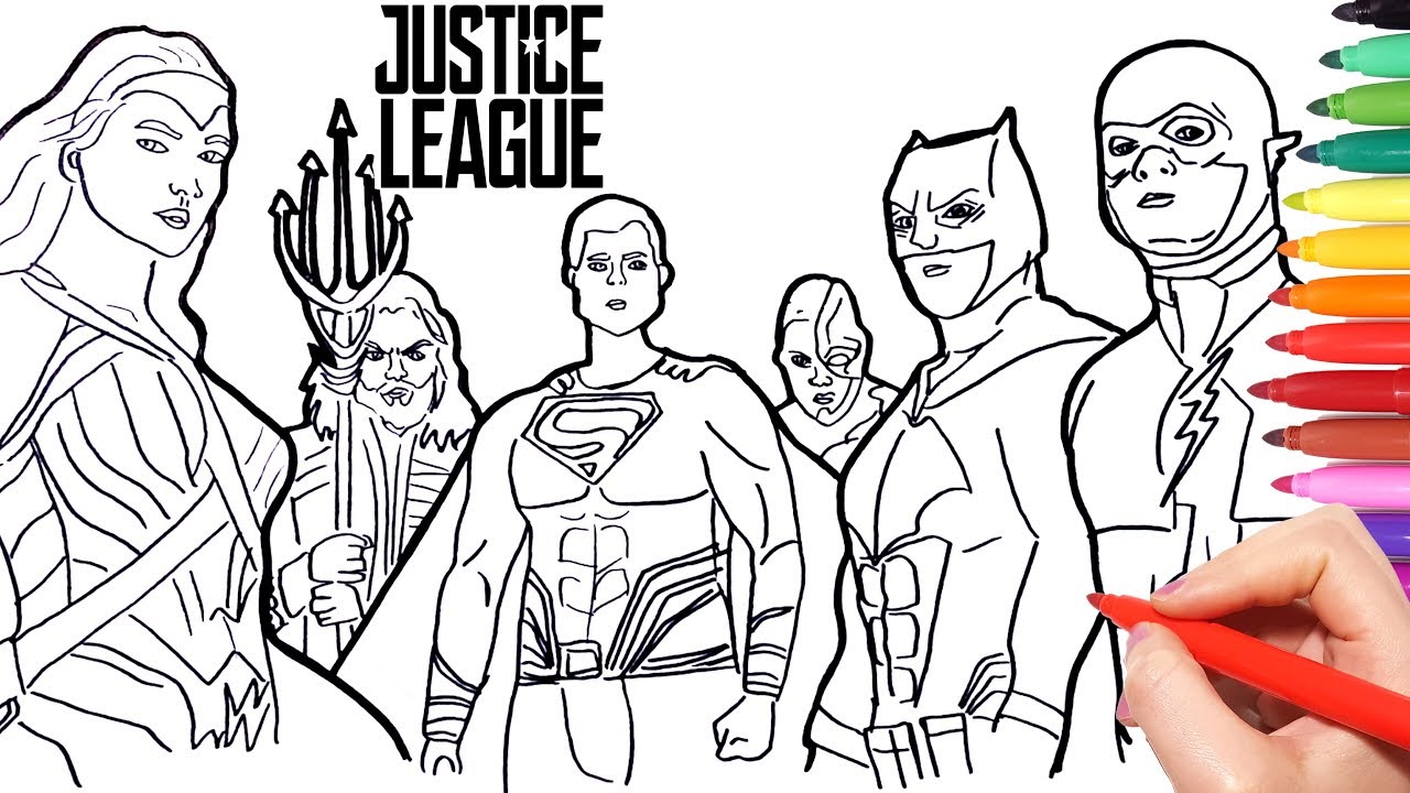 1280x720 Justice League Coloring Pages How To Draw Batman Superman Wonder