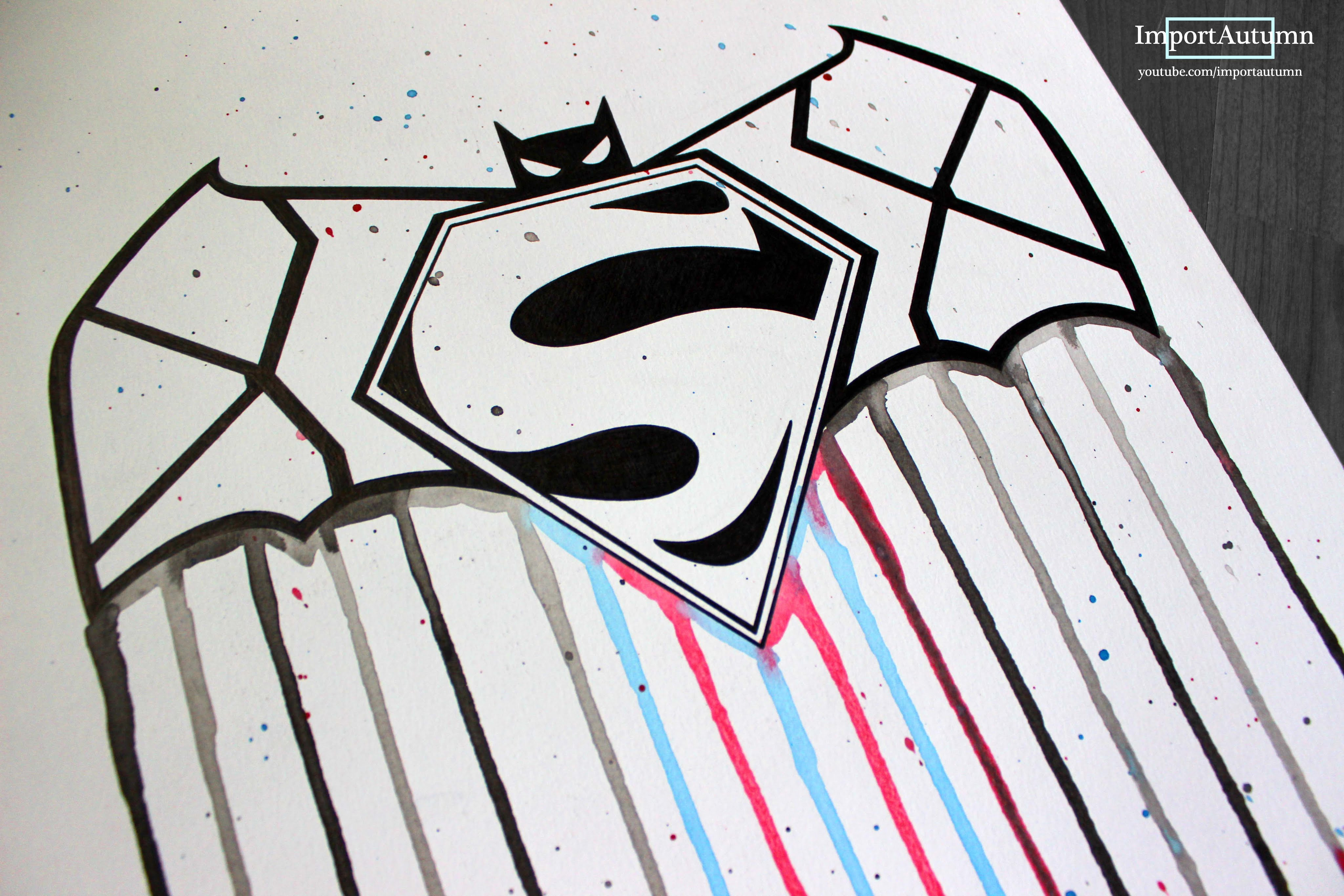 4096x2731 Batman And Superman Drawing Drawing Batman Vs Superman Logo [Ink +