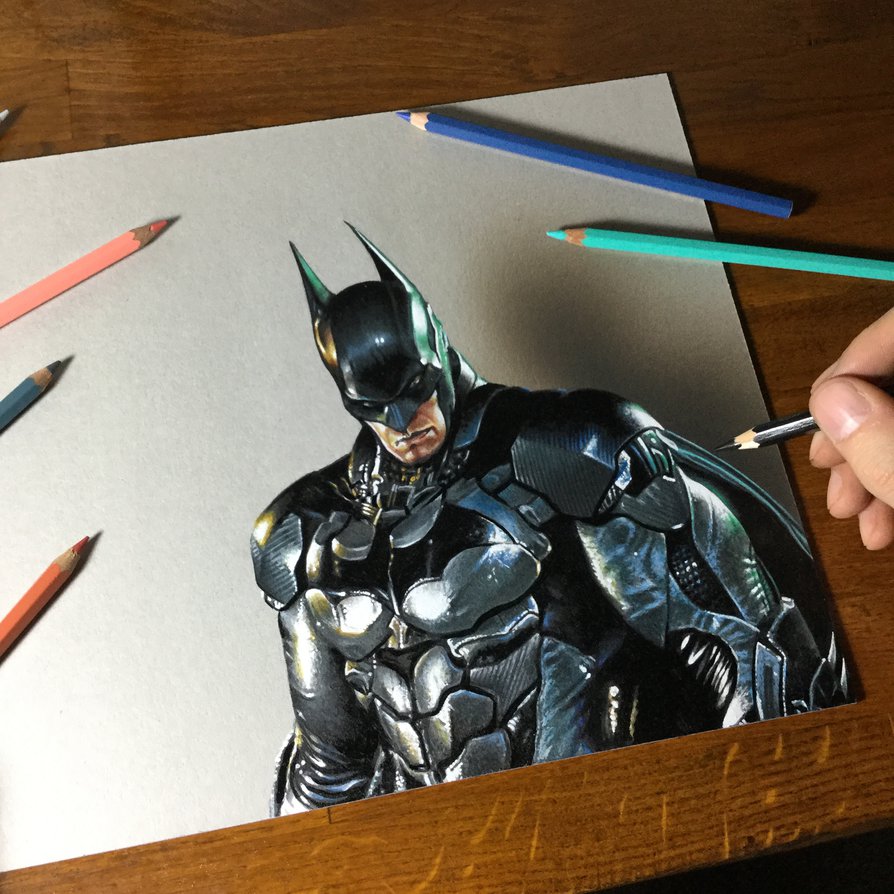 894x894 Batman Drawing By Marcellobarenghi
