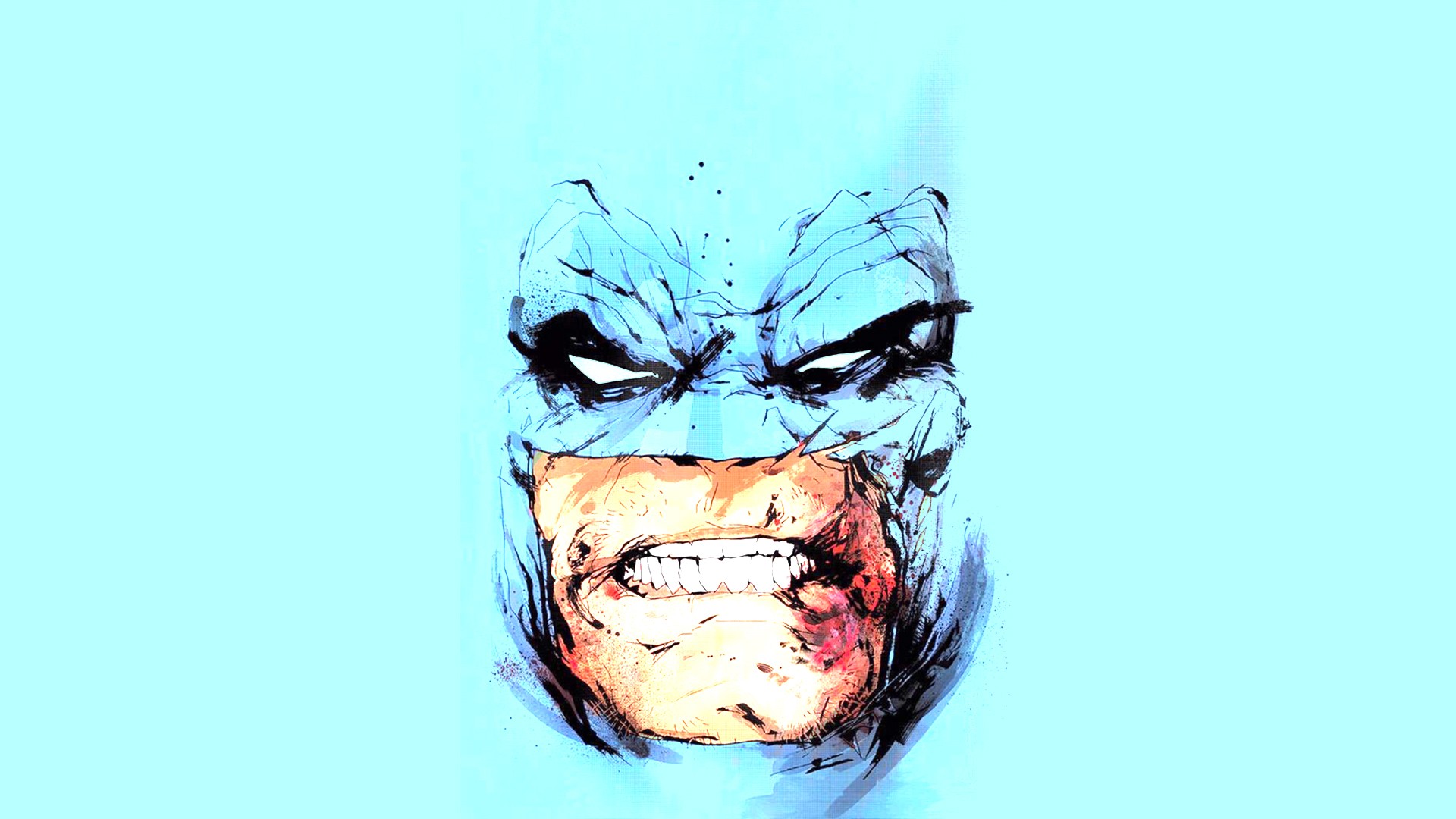 1920x1080 Wallpaper Face, Drawing, Illustration, Cartoon, Batman The Dark