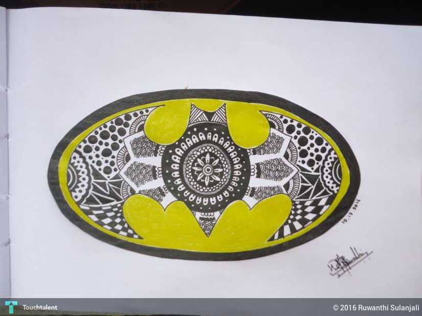 825x618 Abstract Batman Logo Ink And Pen Drawing~ Touchtalent