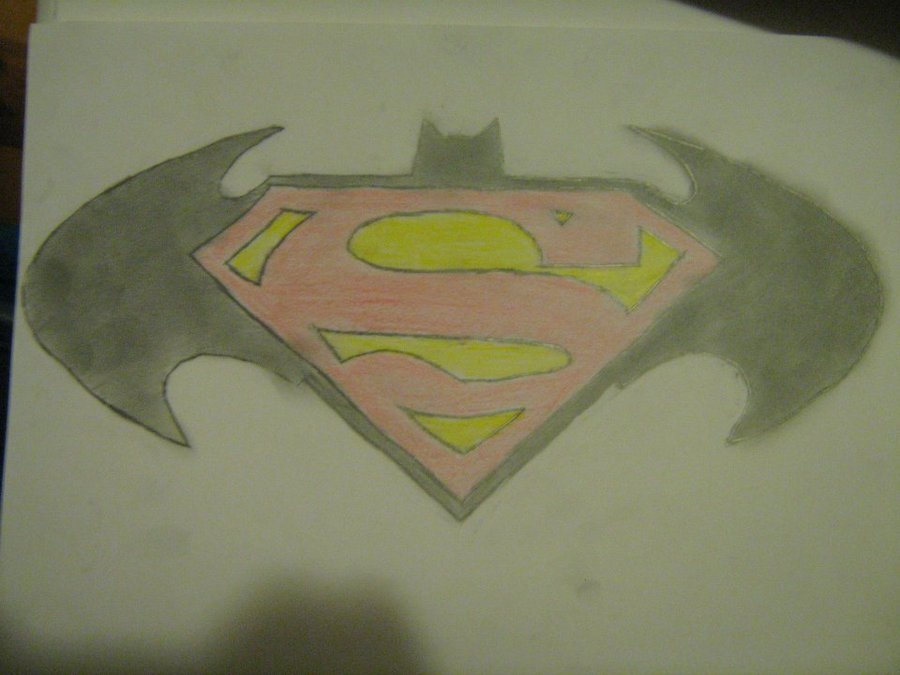 900x675 Awesome Superman Vs Batman Logo Drawing Hd Superman Batman Logo