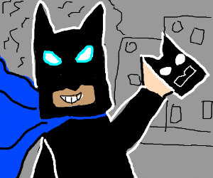 300x250 Batman Holding Batman Mask