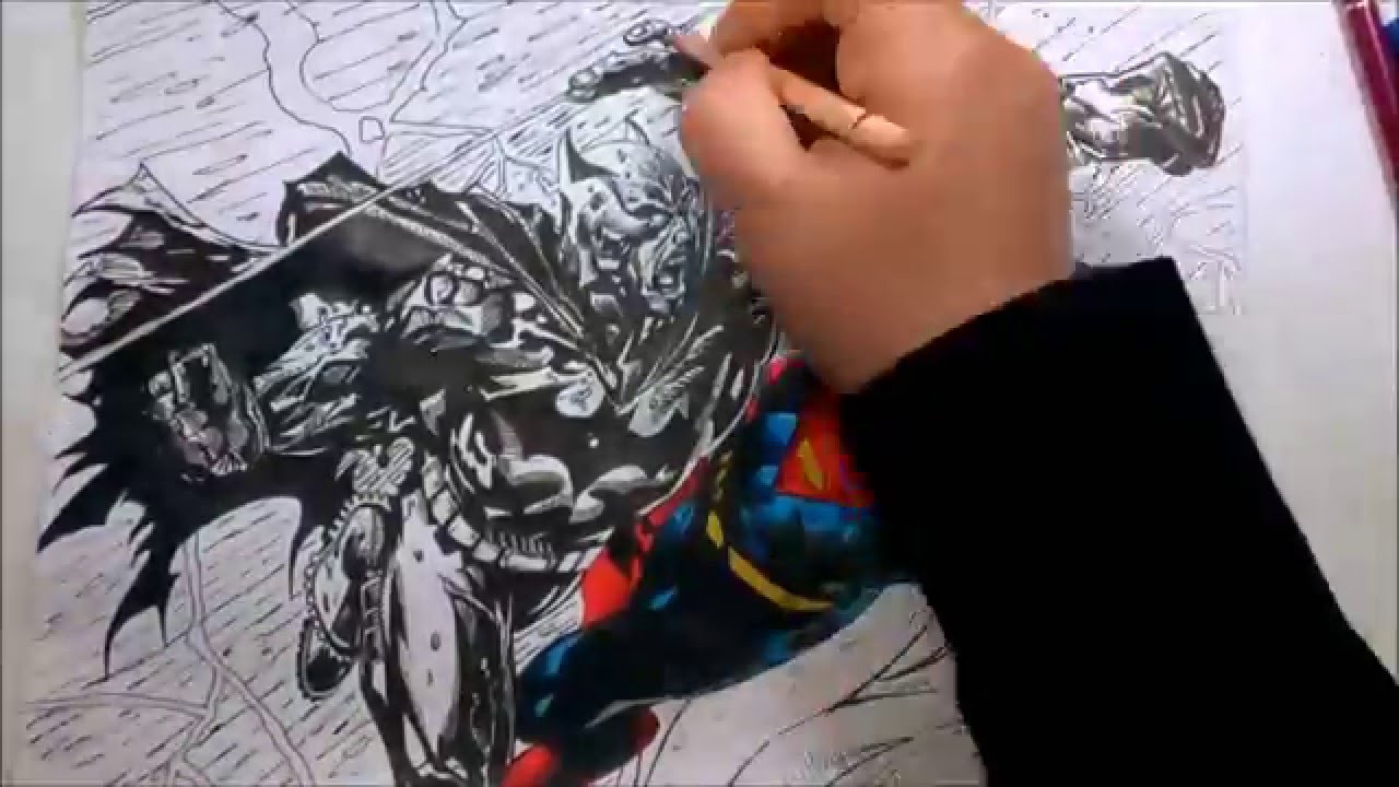 1280x720 Richard Friend's Batman Vs Superman Time Lapse Drawing