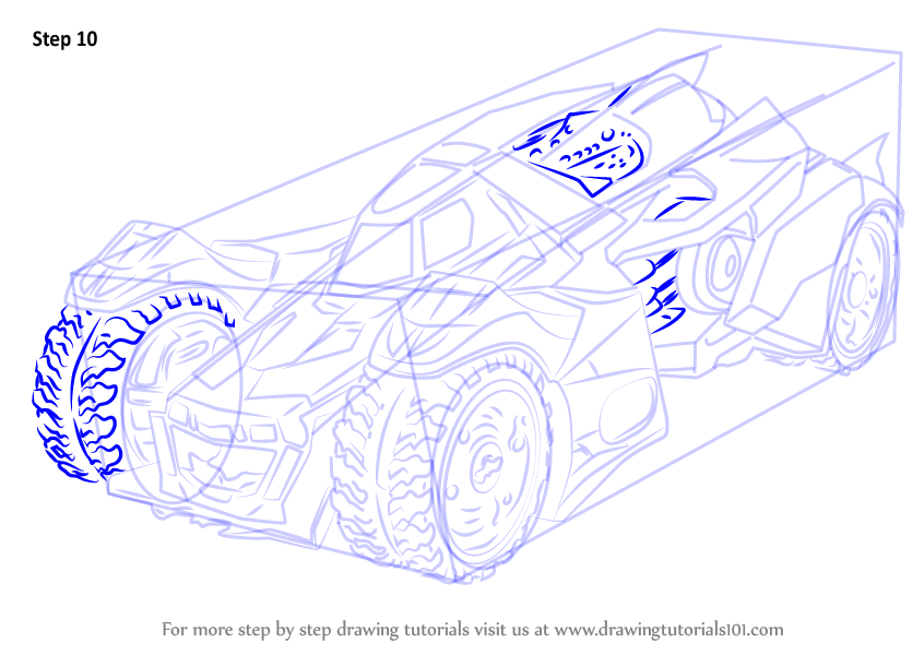 846x600 Learn How To Draw Batmobile Arkham Knight (Batman) Step By Step