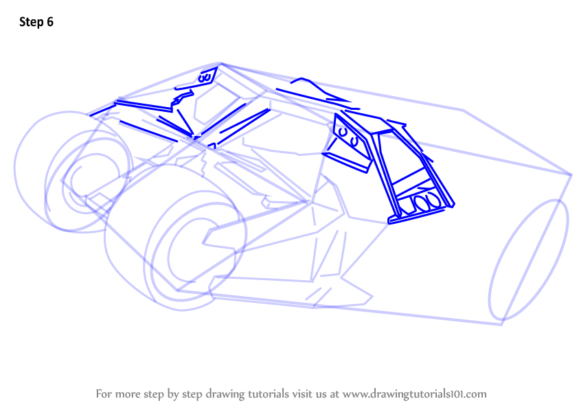 846x600 Learn How To Draw Batmobile Dark Knight (Batman) Step By Step