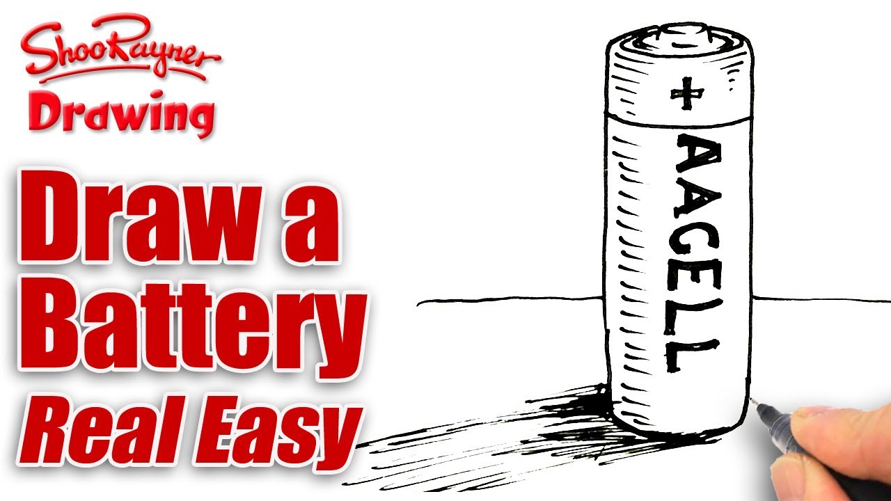 1280x720 How To Draw A Battery Real Easy