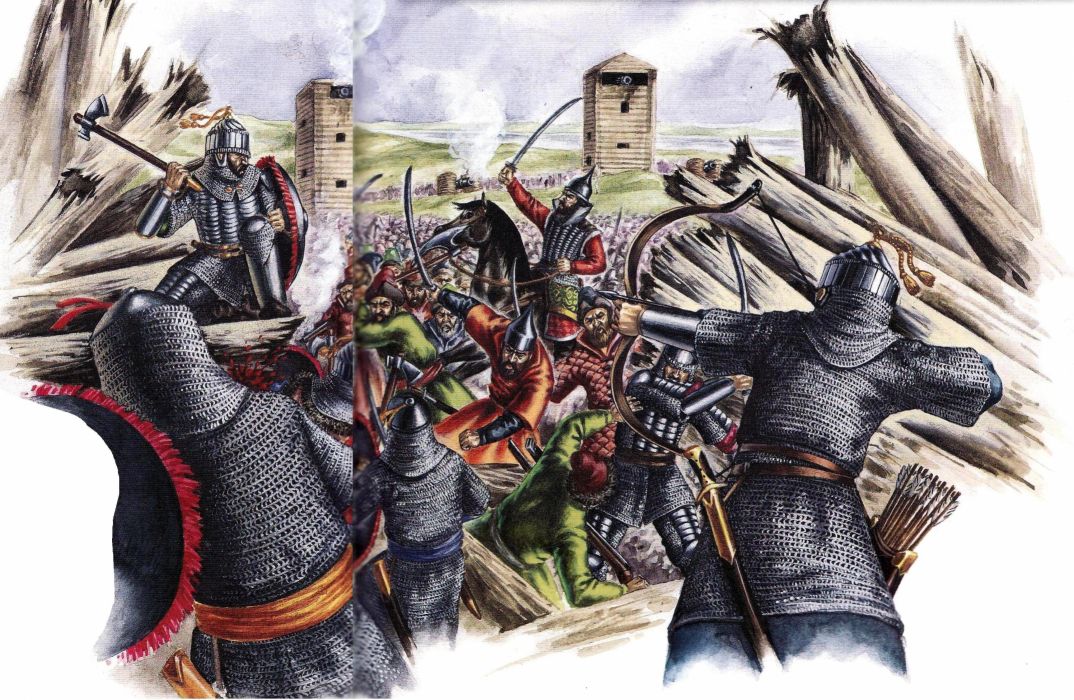 1074x700 Fortress War Weapons Armor Drawing Battle Wallpaper 3450x2250