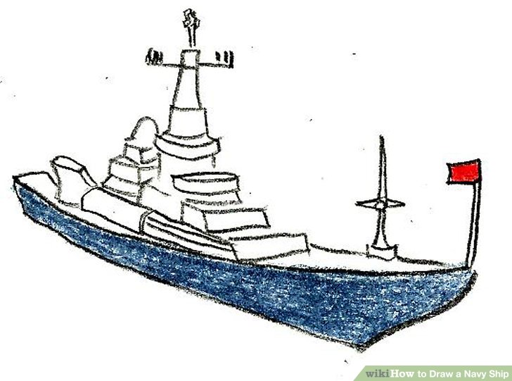 728x541 How To Draw A Navy Ship 9 Steps (With Pictures)