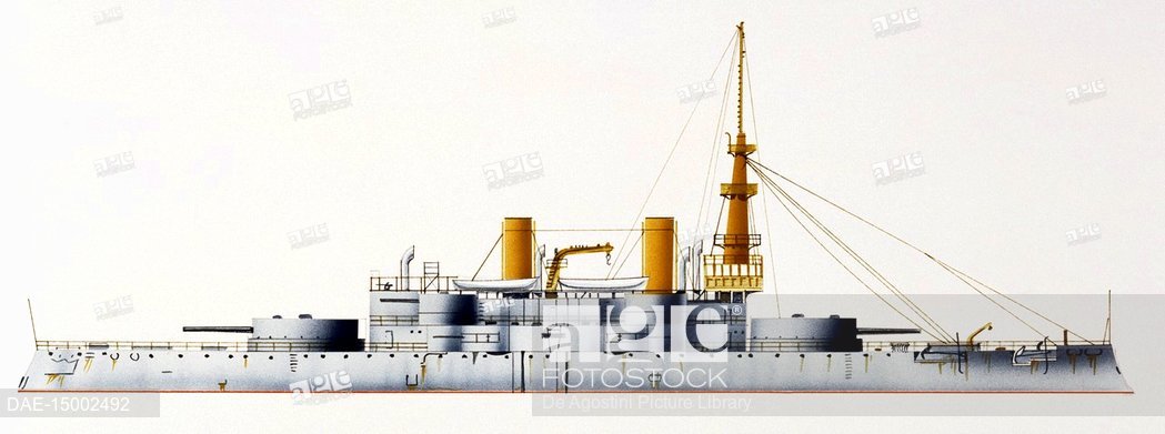 1049x391 Uss Oregon Battleship, 1893, United States Of America, Drawing