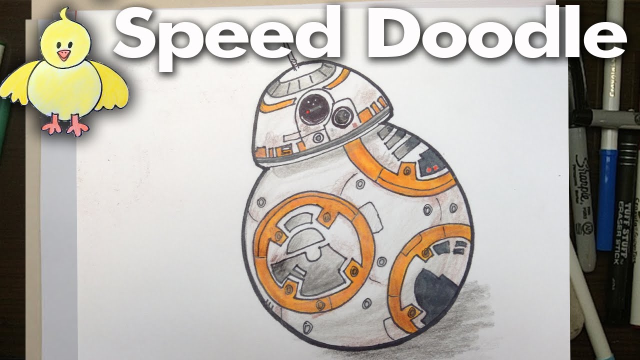 1280x720 Drawing Bb 8 Droid From Star Wars The Force Awakens Timelapse
