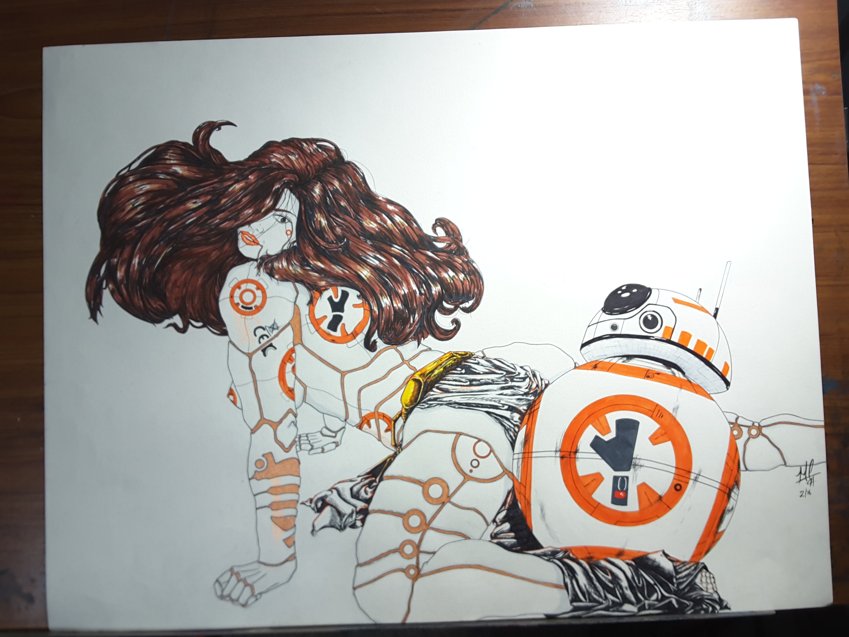 3264x2448 Star Wars Bb 8 Cyborg Drawing