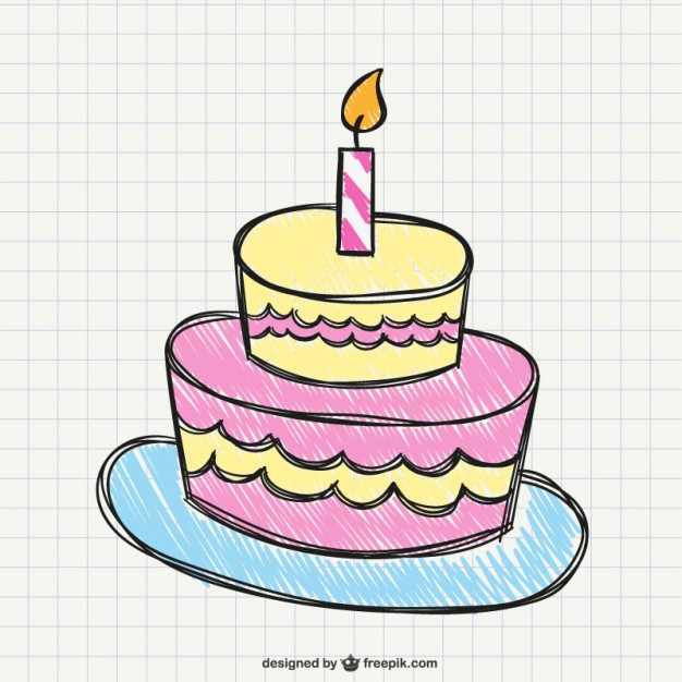 626x626 Birthday Cake Drawing Vector Free Download