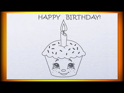 480x360 One Year Old How To Draw Birthday Cupcake