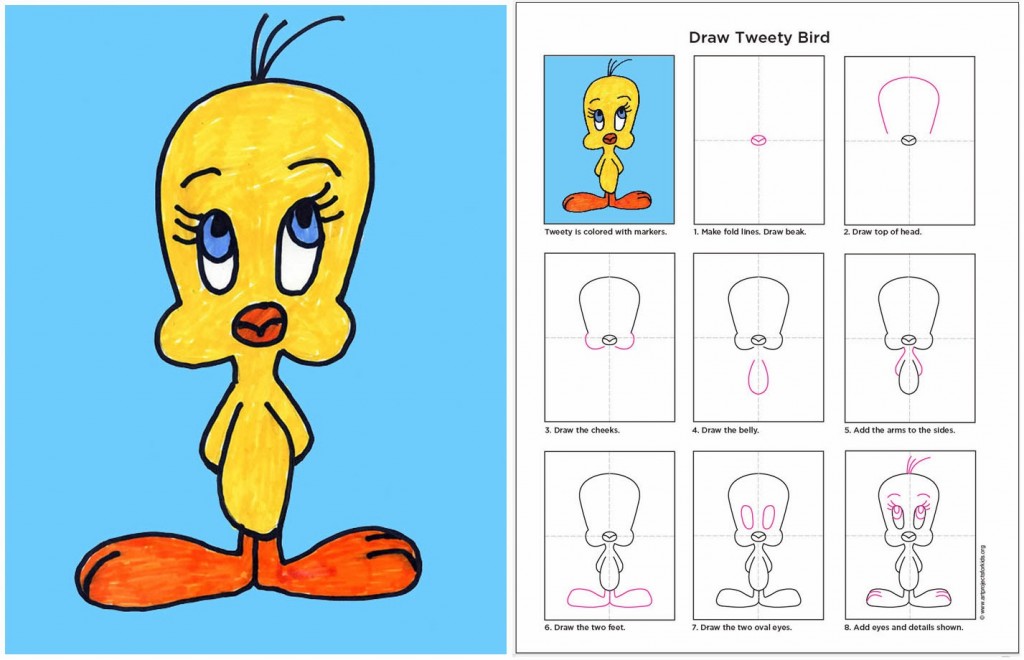 1024x660 Tweety Bird Drawing