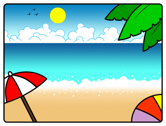540x411 Cartoon Beach Step By Step Drawing Lesson