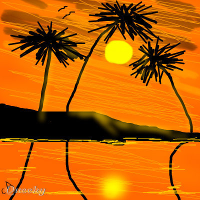 400x400 Sunny Beach A Landscape Speedpaint Drawing By Sketchpad