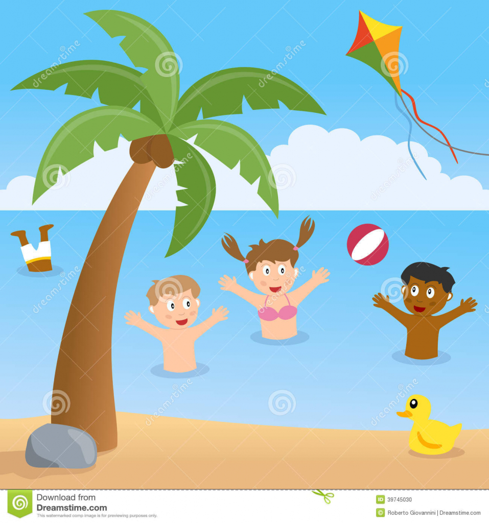 957x1024 Beach Drawing For Kids How To Draw A Beach Scene Step Step Other