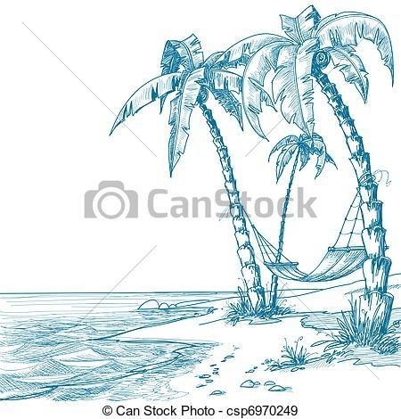 450x470 Palm Trees Beach Drawing Simple Living Tree In The World Places