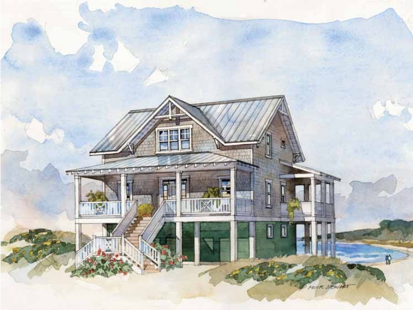 820x615 Images Of Narrow Lot Beach House Plans On Pilings All About Floor