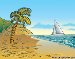 Beach Landscape Drawing at GetDrawings | Free download