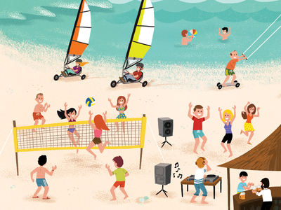 400x300 Beach Party Beach, Beach Art And Illustrators