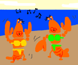 300x250 Sexy Crawfish Have A Beach Party