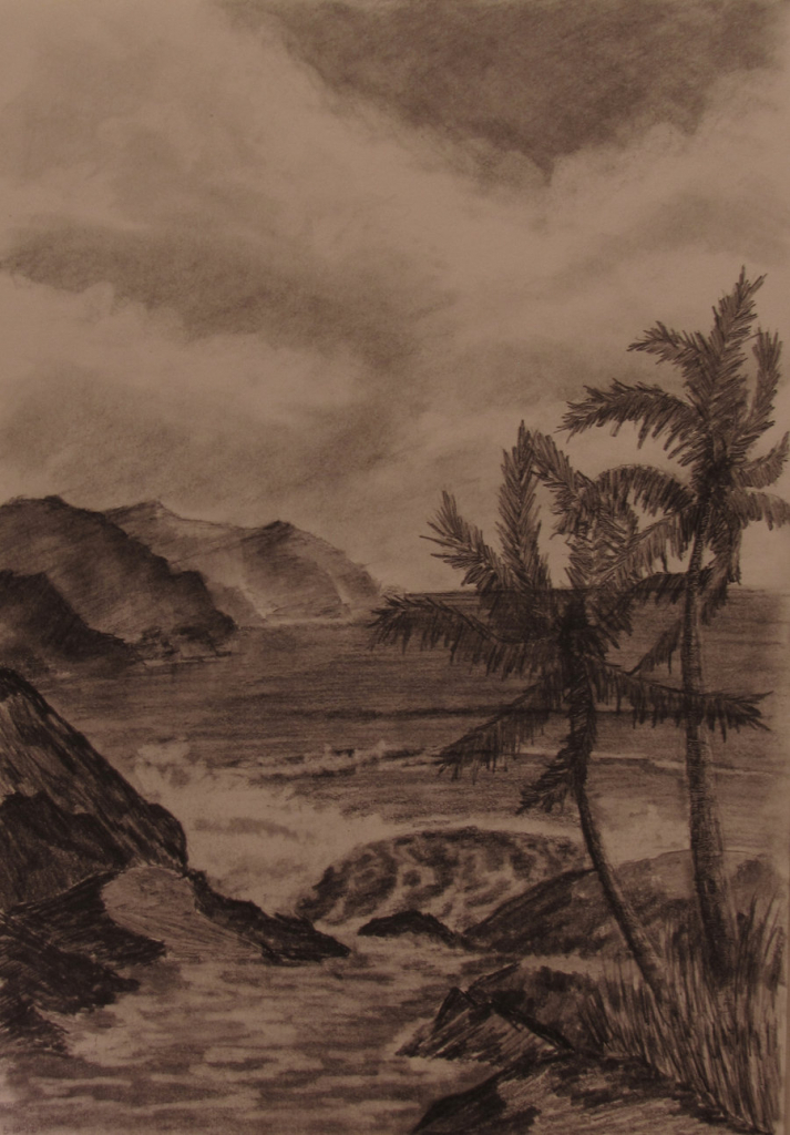 713x1024 Beach Landscape Drawing More Like Rocky Beach Pencil