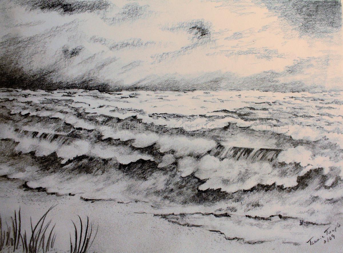 1200x885 Drawing Ocean Wave Ampamp Beach Sketch (Original Art By Tammie