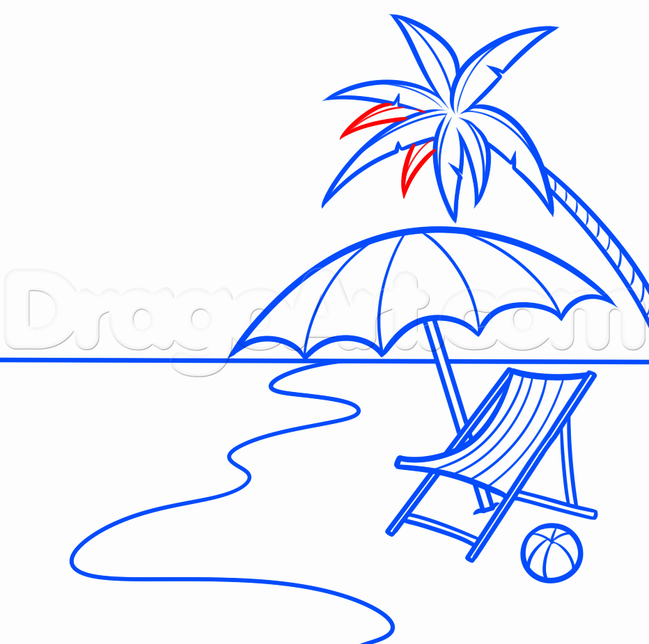 932x925 How To Draw A Beach Scene Step 12 Cute Ideas Beach