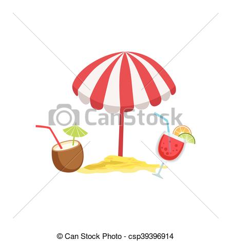 450x470 Two Cocktail Tropical Drinks And Beach Umbrella Bright Color