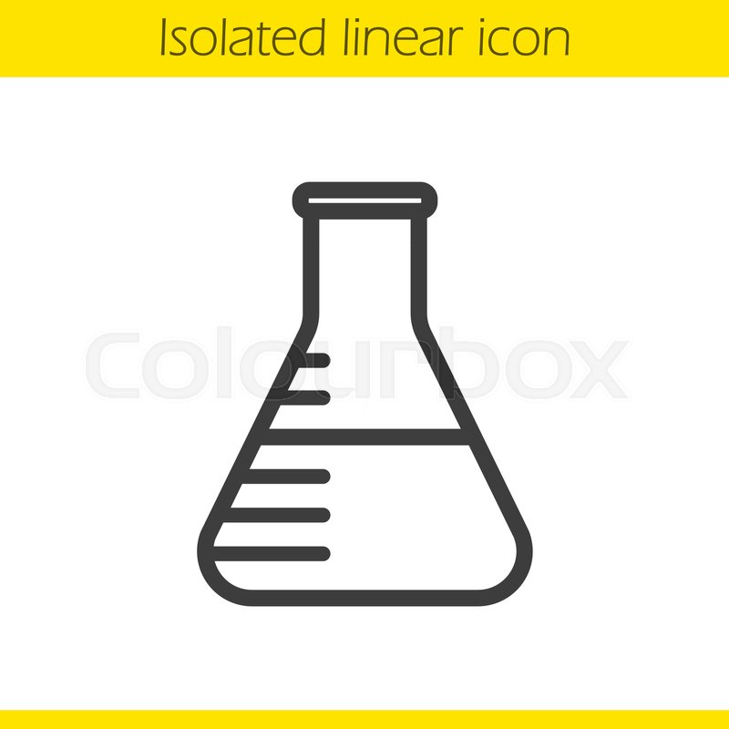 800x800 Lab Beaker Linear Icon. Thin Line Illustration. Contour Symbol