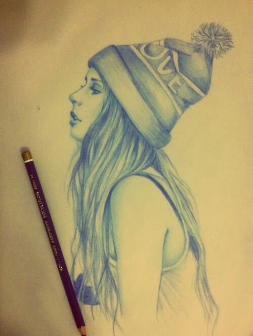 500x663 Drawings Of Girls In Beanies