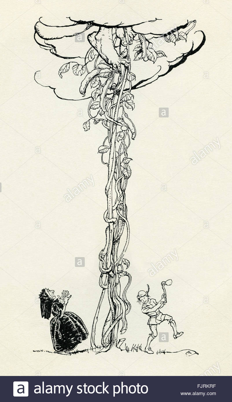 802x1390 Jack And Beanstalk, English Fairy Tale. Jack Chops Down