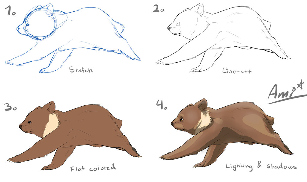 1024x608 Lets Draw A Bear Cub! By Ami Cat
