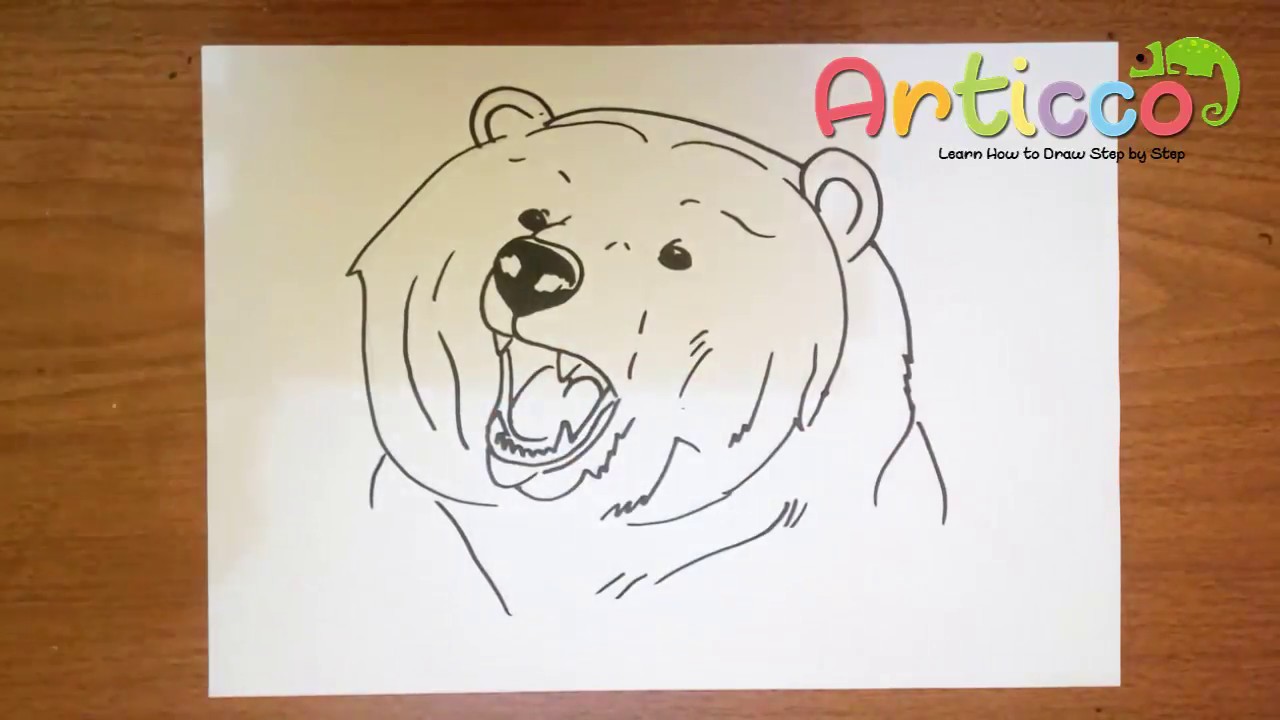 1280x720 How To Draw A Bear Face Step By Step For Kids