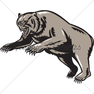 325x325 Grizzly Brown Bear Head Facing Front Gl Stock Images