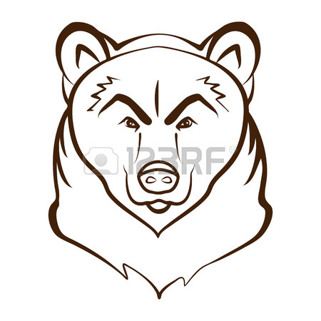 450x450 Bear Head Logo Mascot Emblem. Realistic Bear Royalty Free Cliparts