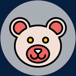 256x256 Creative Hand Painted Animal Pictures Animal Material,bear Head