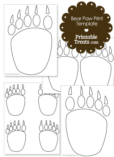 400x550 Printable Bear Paw Prints Template Printable
