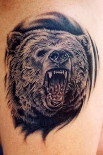 333x500 Roaring Bear Face Tattoo