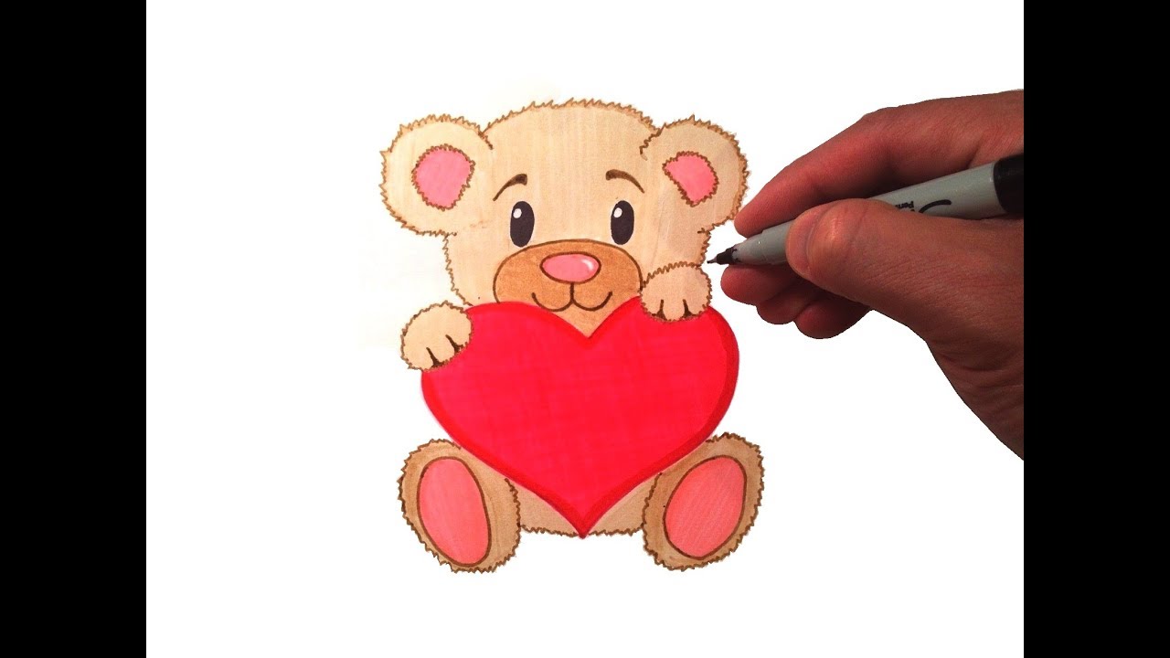 1280x720 How To Draw A Cute Teddy Bear With A Heart