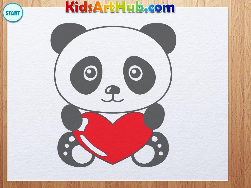 1056x793 How To Draw Valentine Day Panda With Heart
