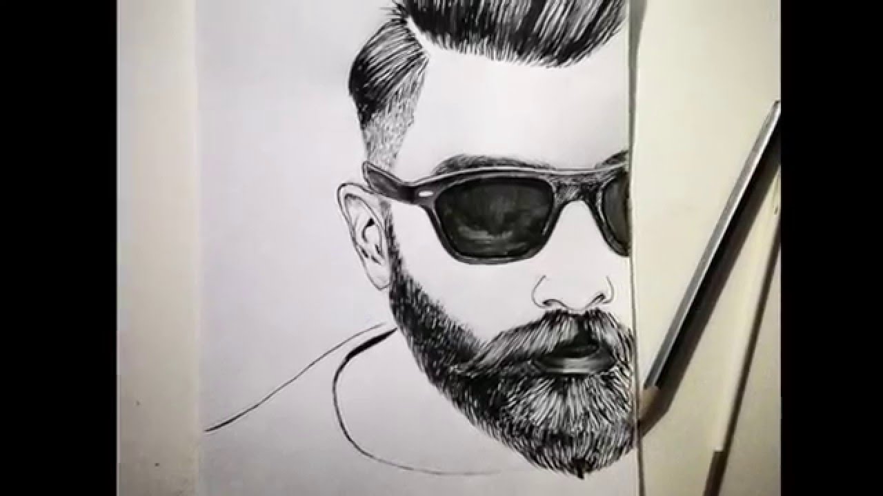 1280x720 Bearded Man Speed Drawing