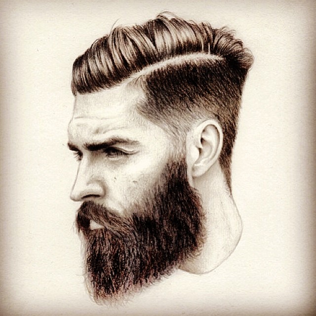 640x640 Bearded Man Sketch Art Artwork Drawing Arts Undercut Hair