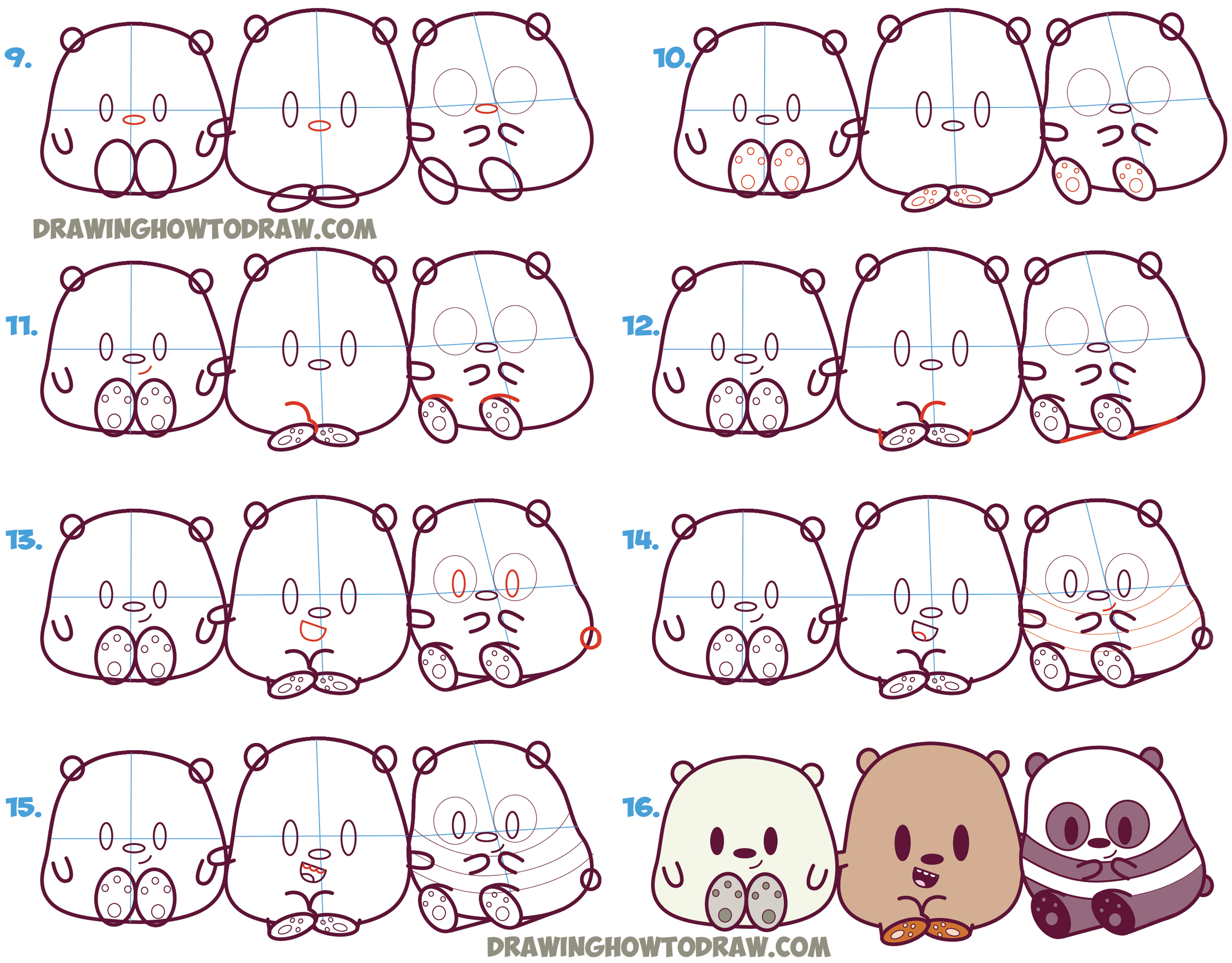 2500x1955 Panda Step By Step Drawing How To Draw We Bare Bears (Cute